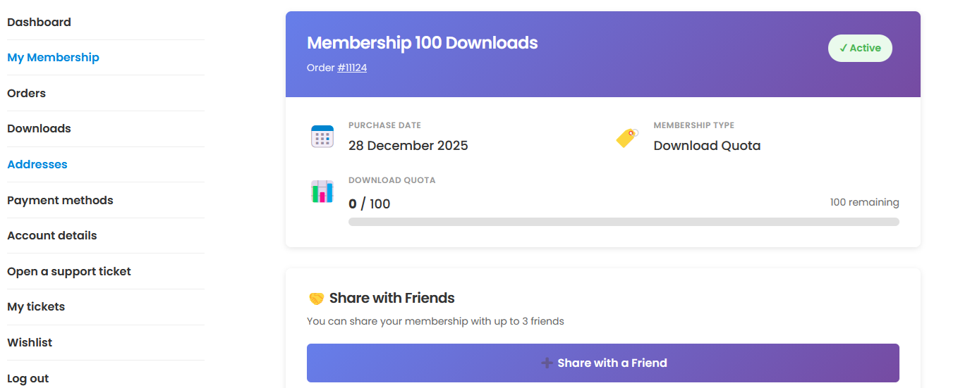 Membership Dashboard