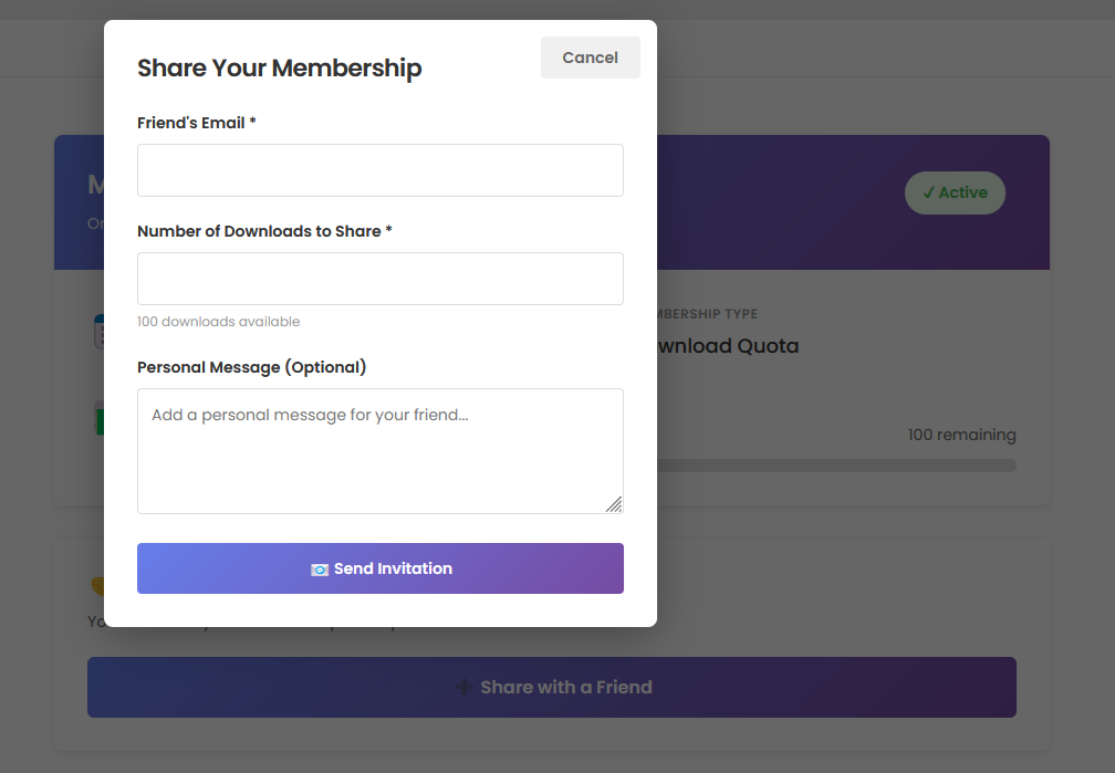 Share with Friends Form